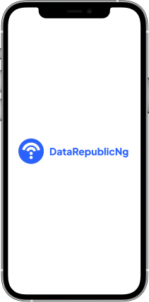 An Iphone with the data republic logo on the screen